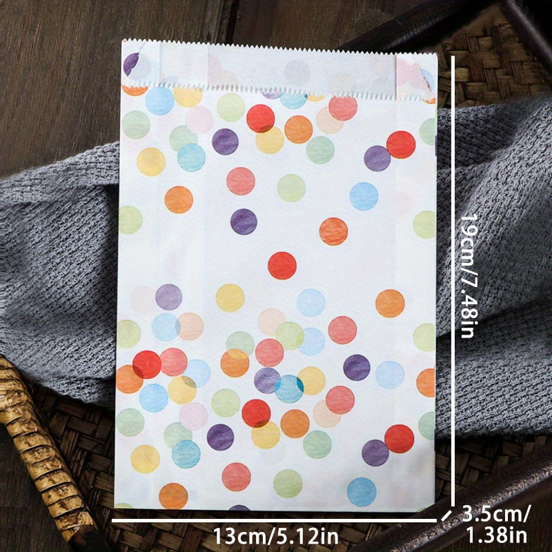 10pcs Colorful Dots Pattern Gift Bags 13x3.51x19cm