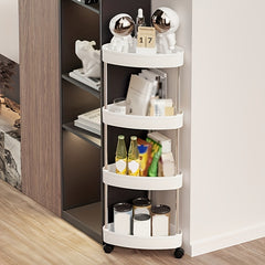 Corner Shelves Stand With Wheel 4 Tier Toilet Paper Stand