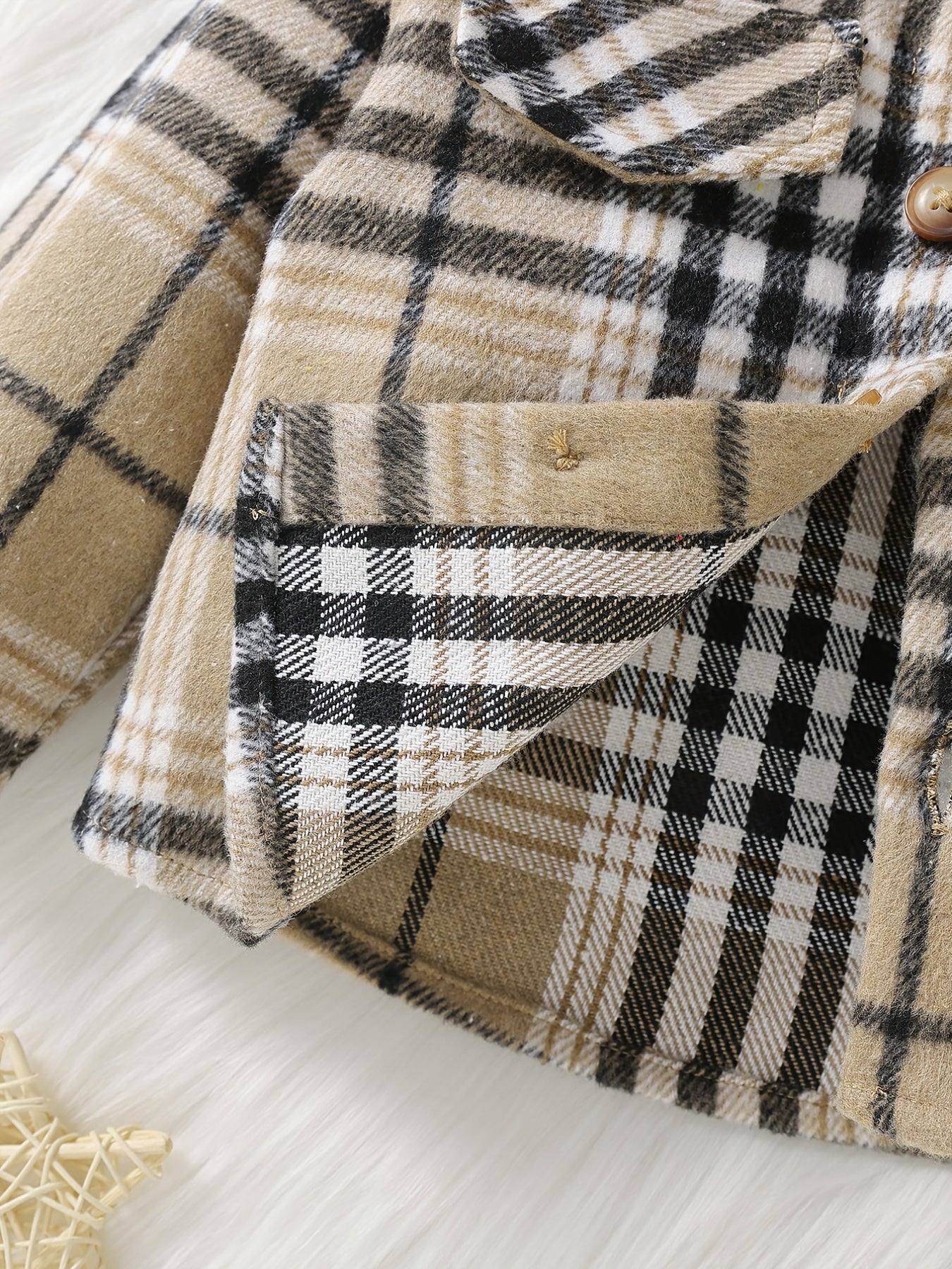 Baby Boy Plaid Shirt Coat Long Sleeve Button Down Shacket
