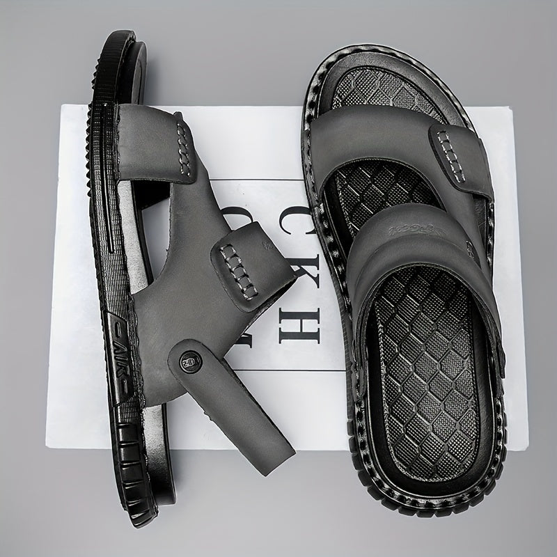 Men's Casual Sandals Slingback PU Slippers Summer Outdoor Walking Shoes