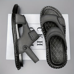 Men's Casual Sandals Slingback PU Slippers Summer Outdoor Walking Shoes