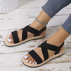 Women's Flat Sandals Cross Strap Comfortable Beach Sandals