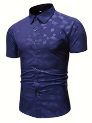 Abstract Pattern Slim Fit Short Sleeve Hawaiian Shirt for Men