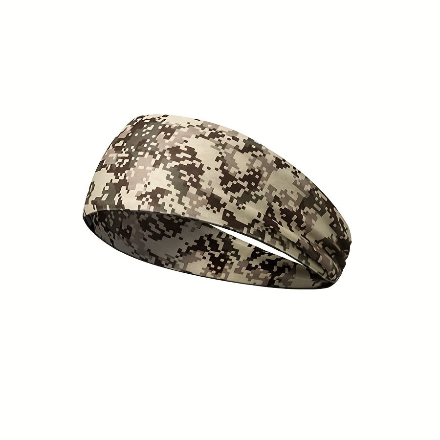 Camouflage Pattern Running Headband Moisture Wicking Elastic Band