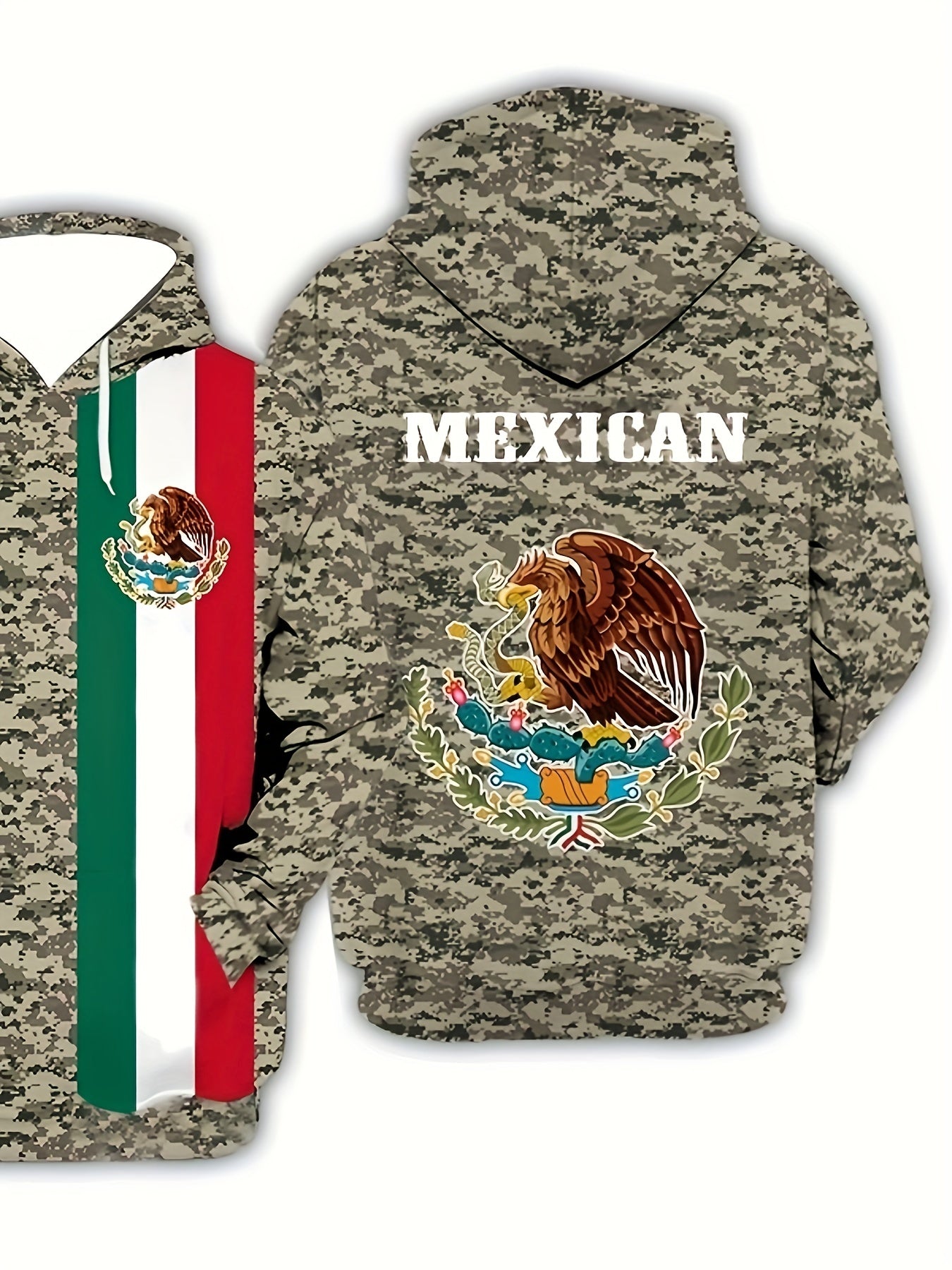 Eagle Holding Snake Hoodie Men's Graphic Pullover