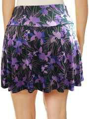 Floral Print High Rise Plus Size Sports Skort