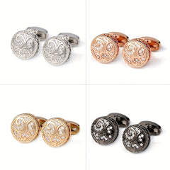 Zircon Inlaid Men's Shirt Cufflinks - Father's Gift