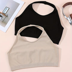 Ribbed Halter Neck Tank Top for Yoga Fitness