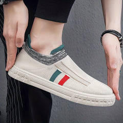 Men's Knitted Breathable Casual Shoes Slip On Sneakers For Traveling Jogging