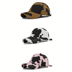 Cow Pattern Baseball Cap Curved Brim Sun Hat Unisex Dad Hats