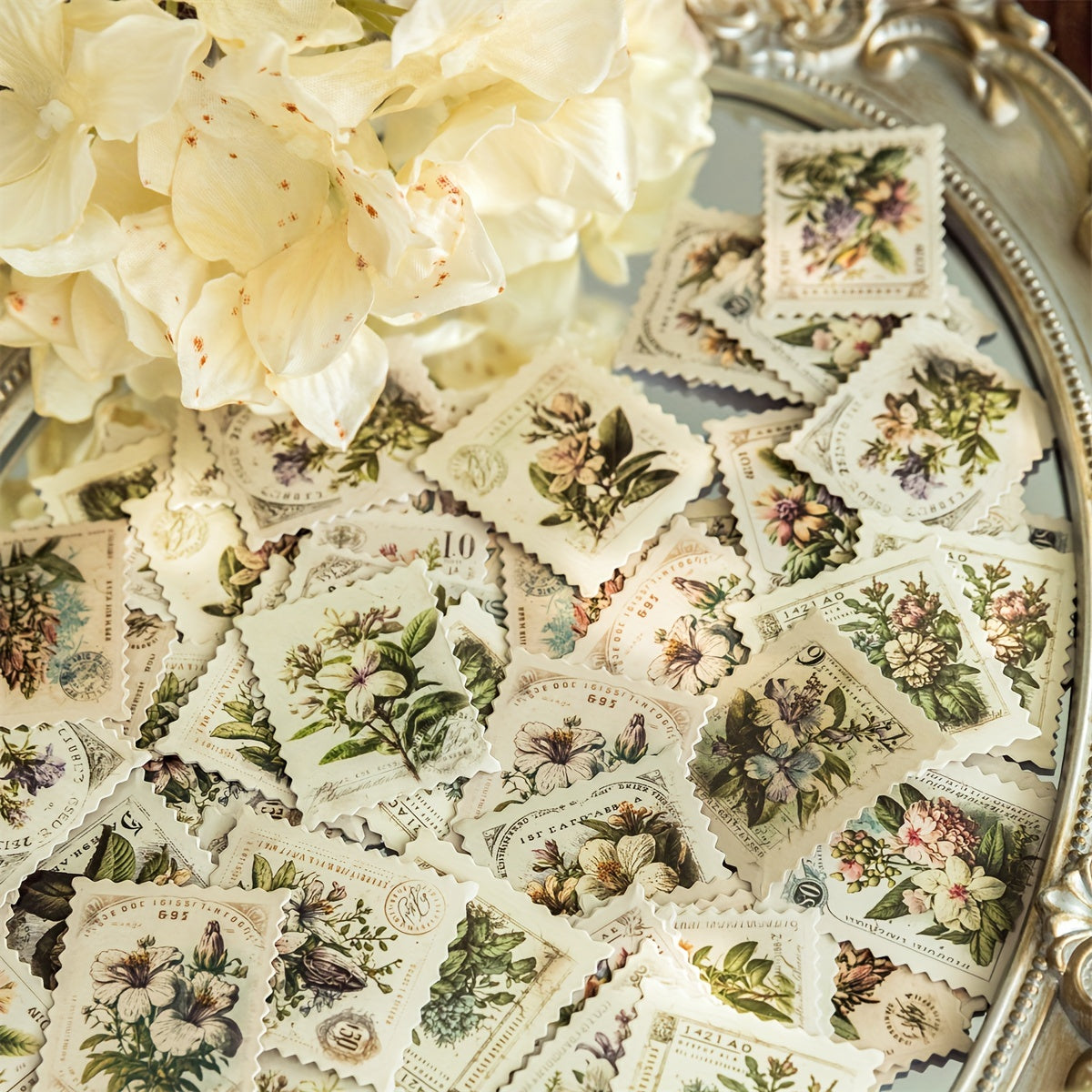 45pcs Romantic Retro Flower Diary DIY Decoration Sealing Stickers