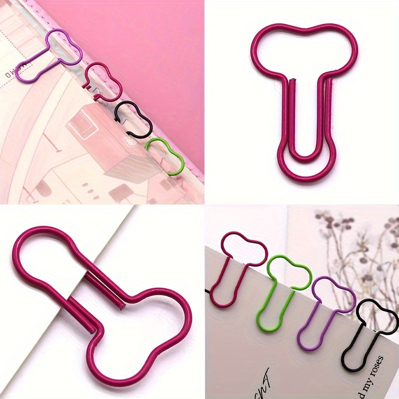 50pcs Cartoon Shaped Wire Paper Clips Unique Stationery Pins