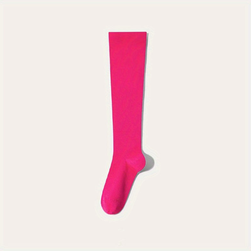 Candy Color Calf Socks for Cycling Running Women