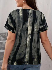 Colorblock Stripe Print Short Sleeve T-shirt