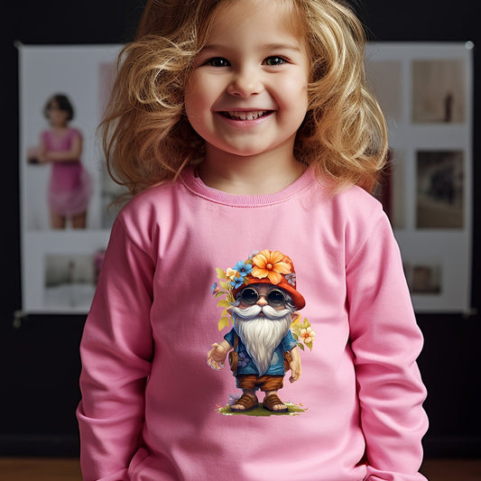 Girls Pattern Print Sweatshirt Casual Pullover for Fall Winter