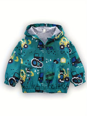 Boys Dinosaur Hooded Jacket Windbreaker Kids Clothes