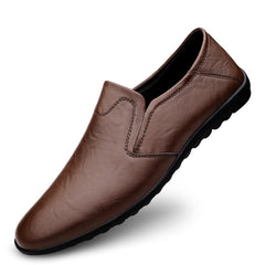 CLOHOO Custom Leather Loafer Shoes with Rubber Sole