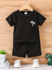 3-Piece Baby Boy's Coconut Tree Graphic T-shirt Shorts Set