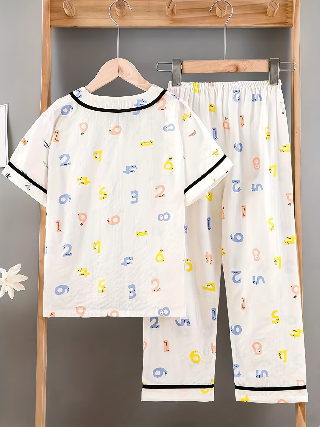 Toddler Pajamas Set Summer Short Sleeve T-shirt & Car Printed Trousers