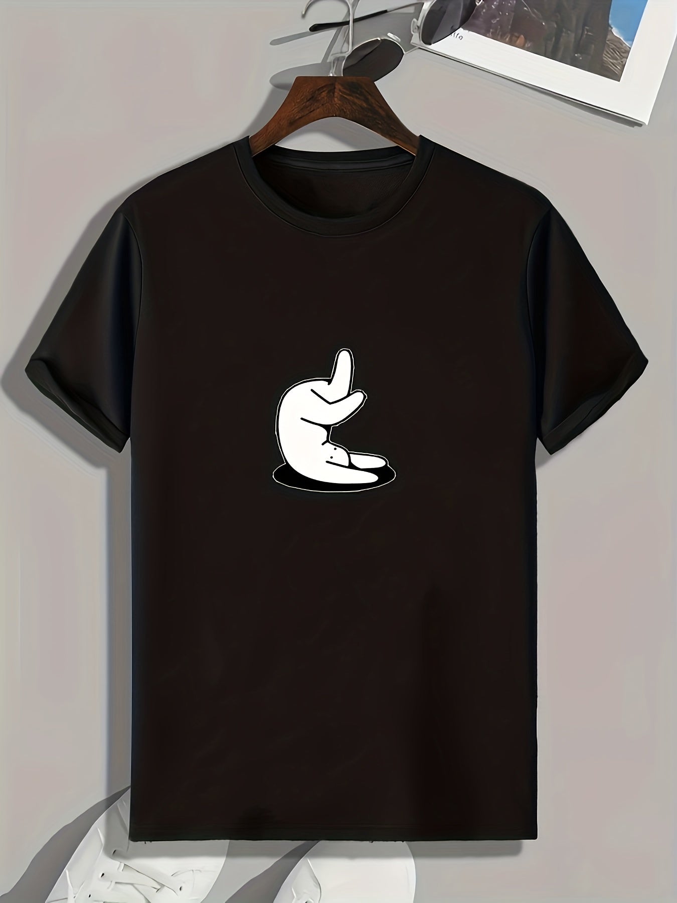 Cartoon Print Men's Comfy T-shirt Graphic Tee Men's Summer Outdoor