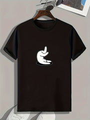 Cartoon Print Men's Comfy T-shirt Graphic Tee Men's Summer Outdoor