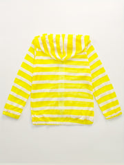 Summer Children's Striped Round Tie Hooded Sunscreen Cardigan