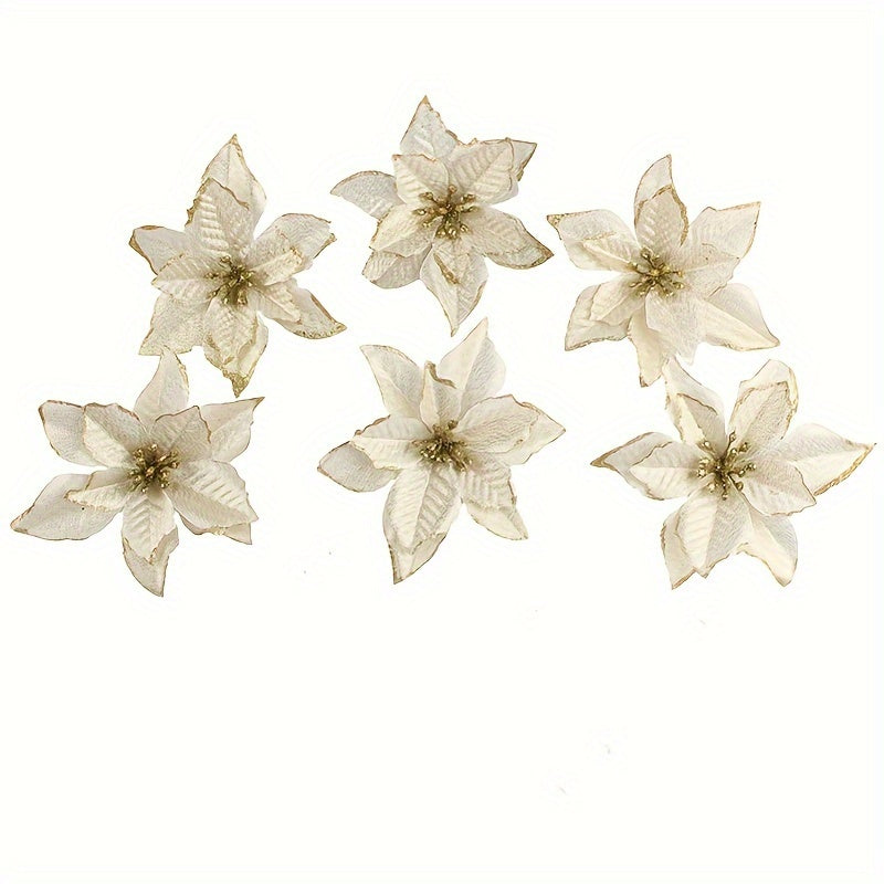 6pcs Christmas Flowers Xmas Tree Ornaments Xmas Decorations