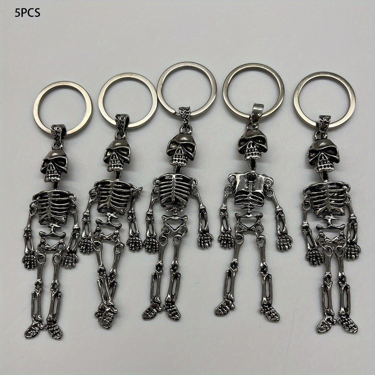 Silver Skeleton Keychain Bag Pendant For Men
