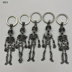 Silver Skeleton Keychain Bag Pendant For Men