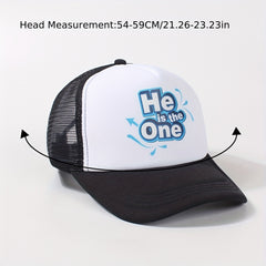 2pcs Couple Trucker Hat Mesh Breathable Baseball Cap Block Adjustable Sun Hats