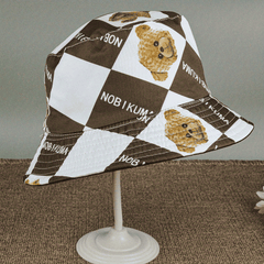 Puppy Print Bucket Hat Sunshade Sunscreen Double Sided Wearing