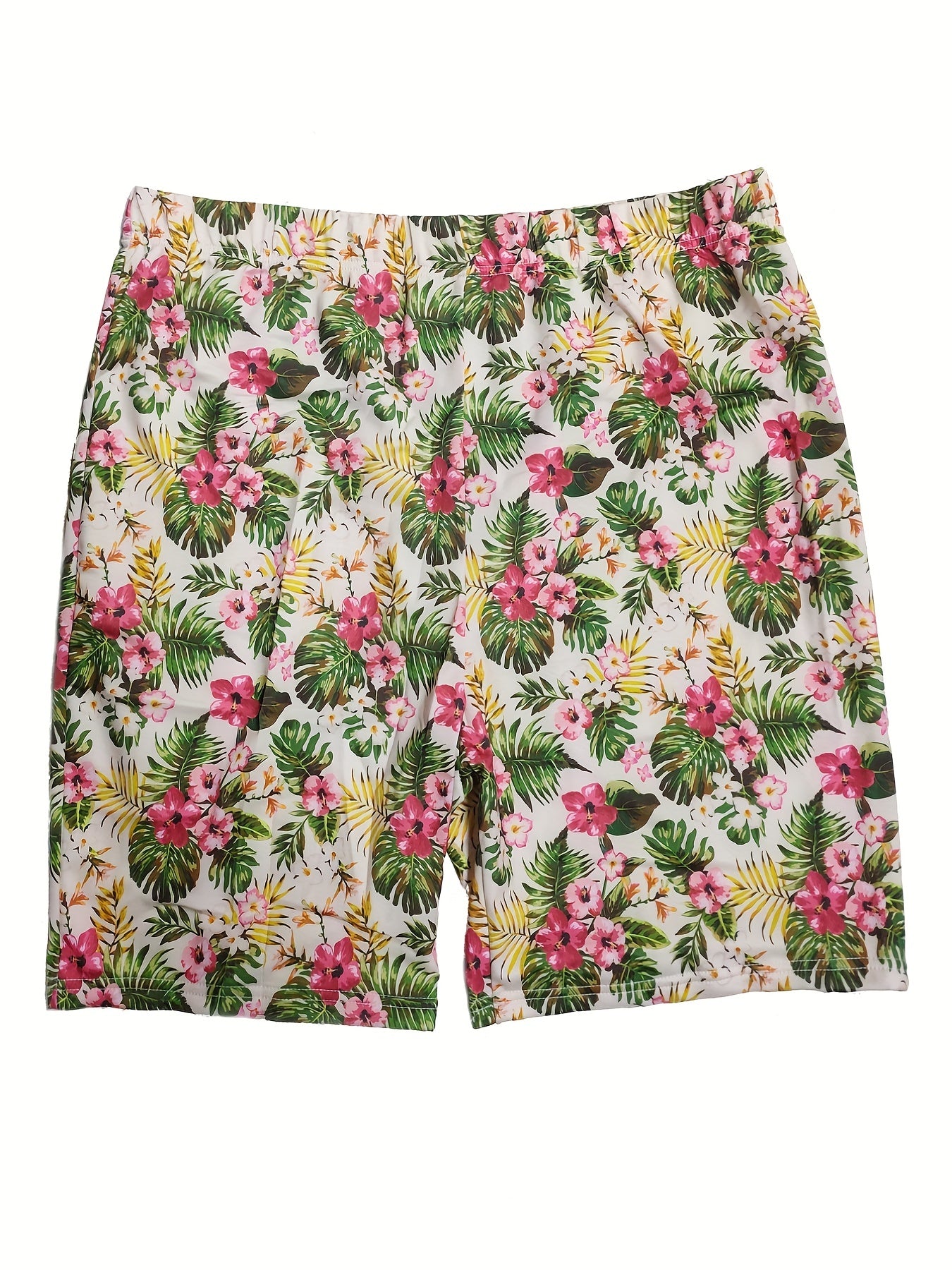 Men's 3D Floral Graphic Print Beach Shorts High Elasticity Quick Dry Swim Trunks