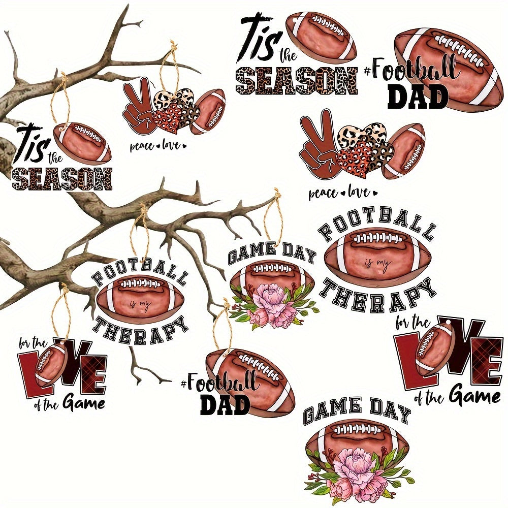 6pcs Football Ornaments For Football Coach Gift School Football Team Ornament