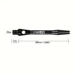 CyeeLife 6pcs 48mm Aluminium Dart Shafts Durable 2BA Dart Stems
