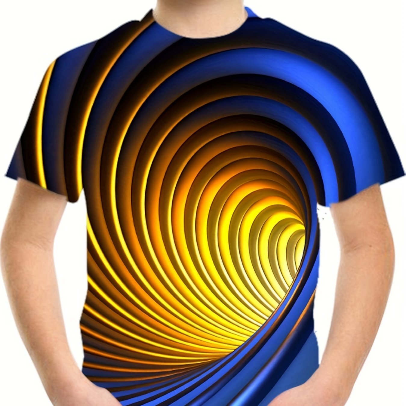 3D Vision Illusion Graphic T Shirt for Boys - Casual and Stretchy Tee