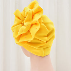 Turban Hair Cap Women Casual Big Flowers Head Hat Cap Headwear