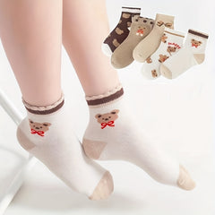 5 Pairs Girls Princess Socks Thin Mesh Comfy Children's Socks