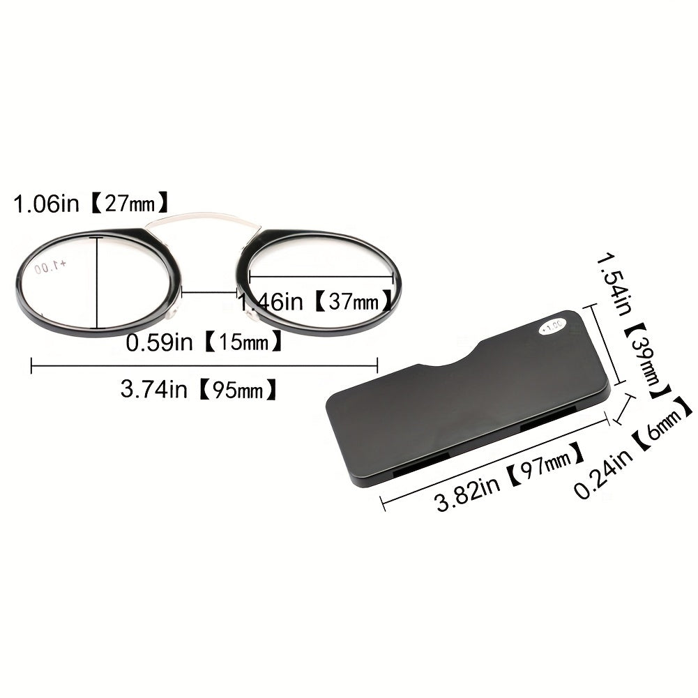 SOOLALA Unisex Rimless Reading Glasses With Portable Case