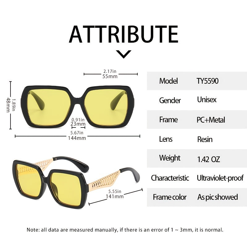 Women's Metal Hollow Temple Sunglasses with Zipper Box