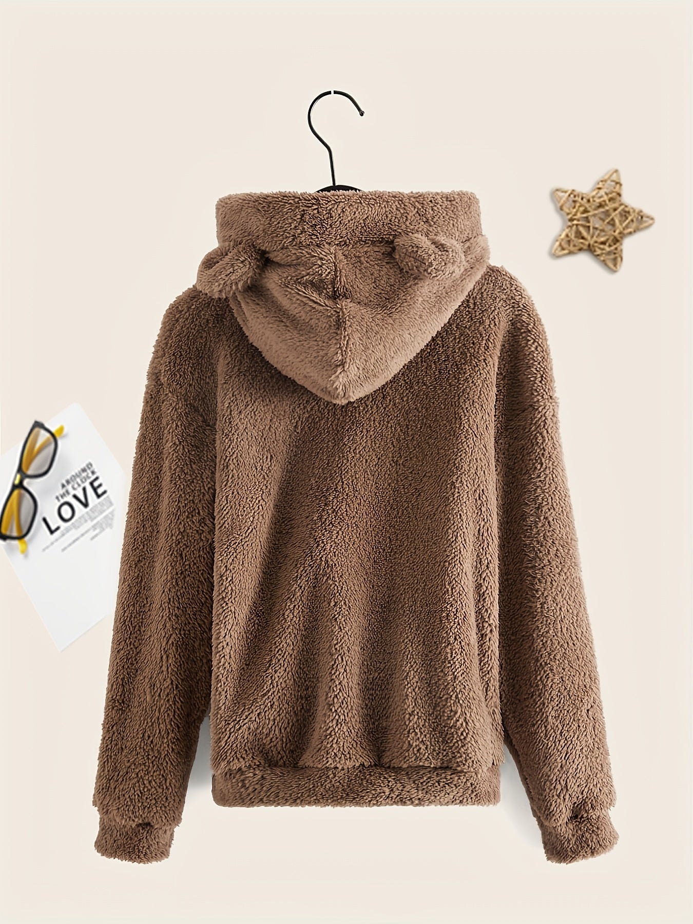 Boys Bear Ear Hoodies Long Sleeve Fuzzy Sweatshirts Pullover Tops