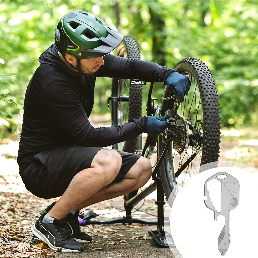 1pc 24-In-1 Stainless Steel Portable Pocket Tool Keychain