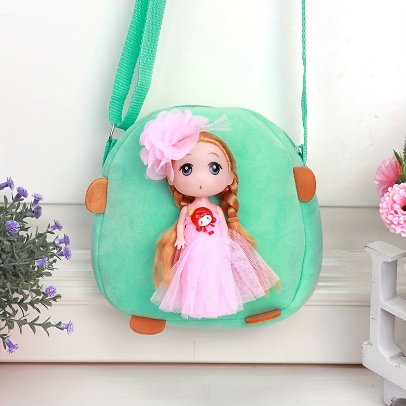 Kids Doll Decor Crossbody Bag with Wide Strap