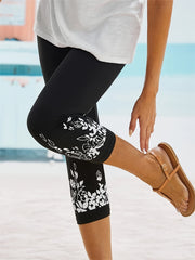 Floral Print High Waist Leggings for Spring