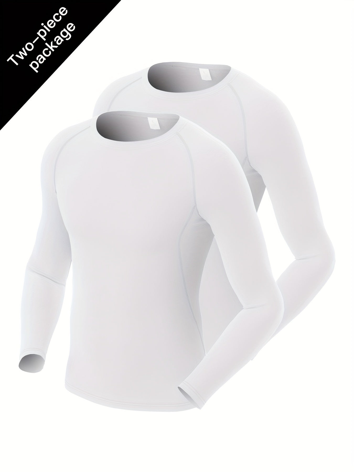 2 Pcs Men's Quick Drying Long Sleeve T-shirts for Fitness Training