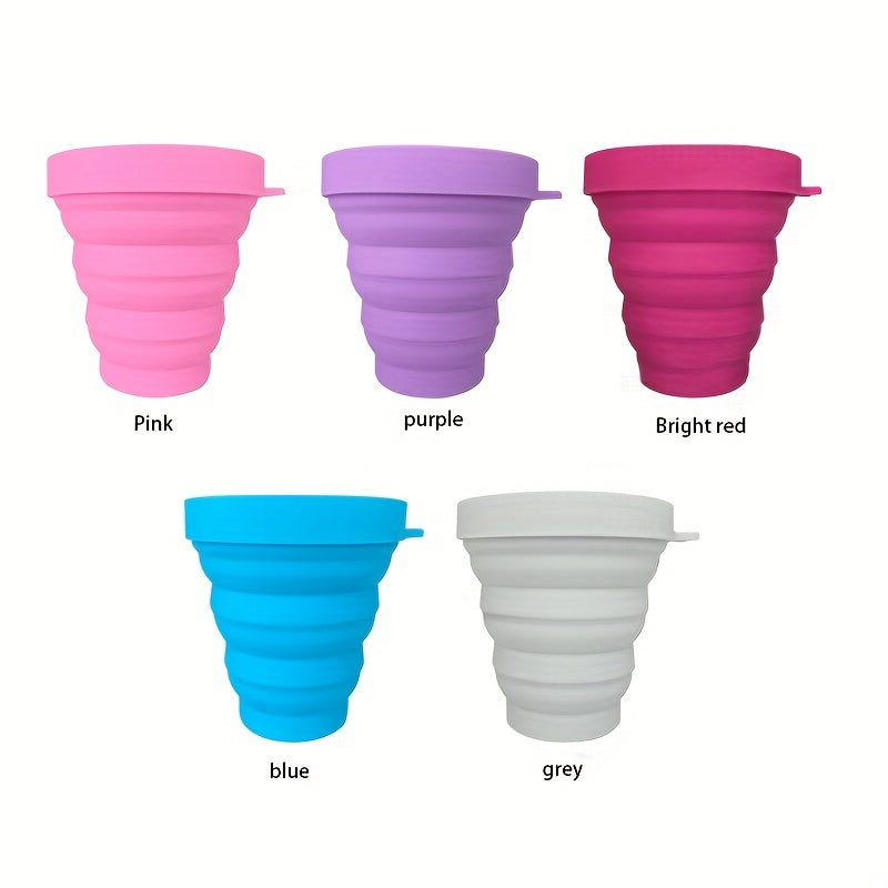 5 Pack Portable Silicone Folding Cups for Outdoor Travel