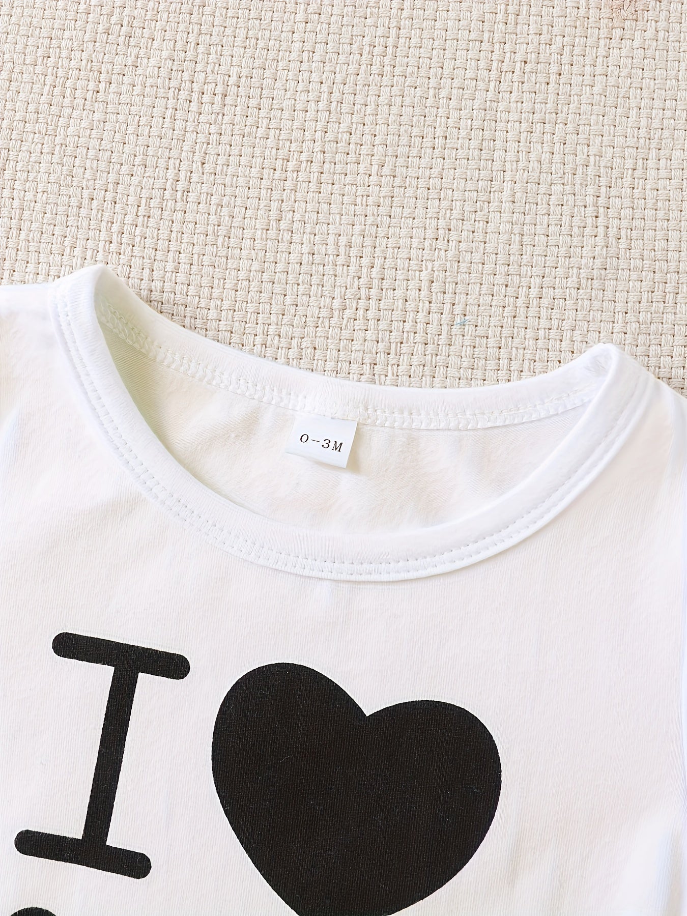 Baby I Love My Mom & Dad Printed Romper Cute Jumpsuit