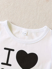 Baby I Love My Mom & Dad Printed Romper Cute Jumpsuit