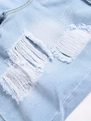 Men's Distressed Denim Shorts Street Style Summer Wear