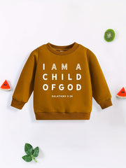 Cute Toddler Sweatshirt I AM A CHILD OF GOD Print