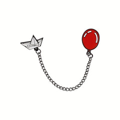 Girl's Christmas Night Horror Chain Badge Red Balloon Brooch